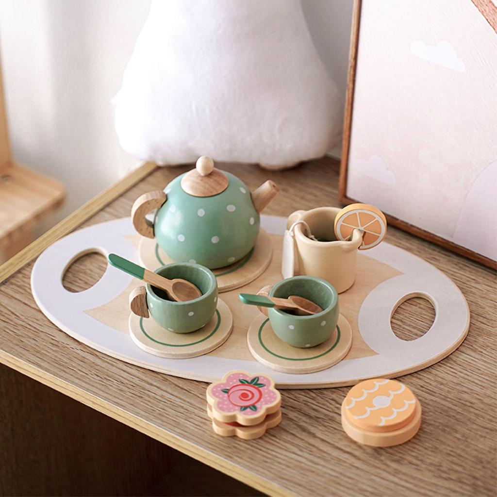 Pretend Play Tea Party Set Interesting Smoother Edges Vivid Details Play Food Accessories for Toys Gifts