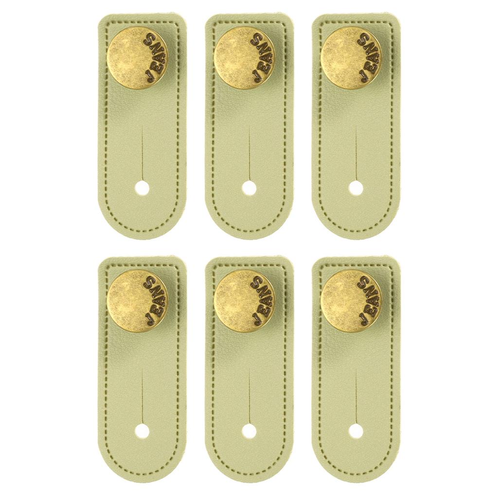 6Pcs Button Extenders for Pants Adjustable Pants Button Expanders Faux Leather Waist Extenders for Women Men Trousers 2.4x1"