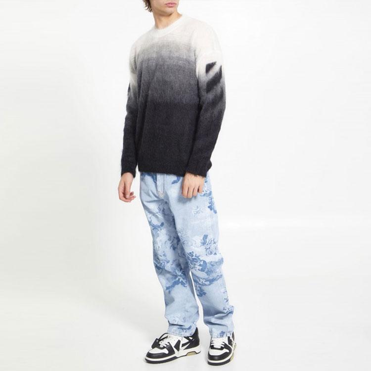 OFF WHITE Skate All Over Graphic Denim Straight Leg Jeans OMYA138S23DEN0034000