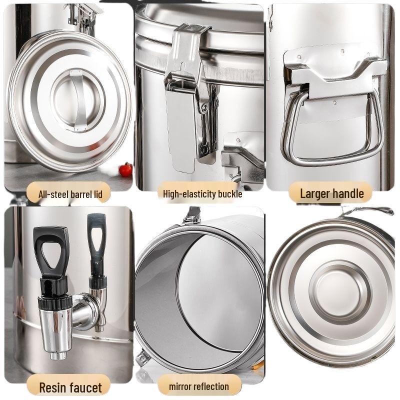 Three-Layer Stainless Steel Insulated Lunch & Tea Bucket with Faucet