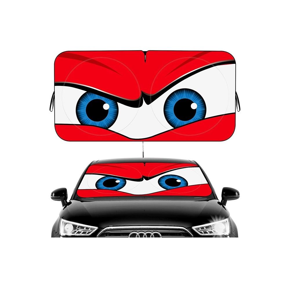 

Car Windshield Sun Shade Funny Car Eyes Sun Visor - Wear-Resistant Black Tape Foldable 59 x27.5