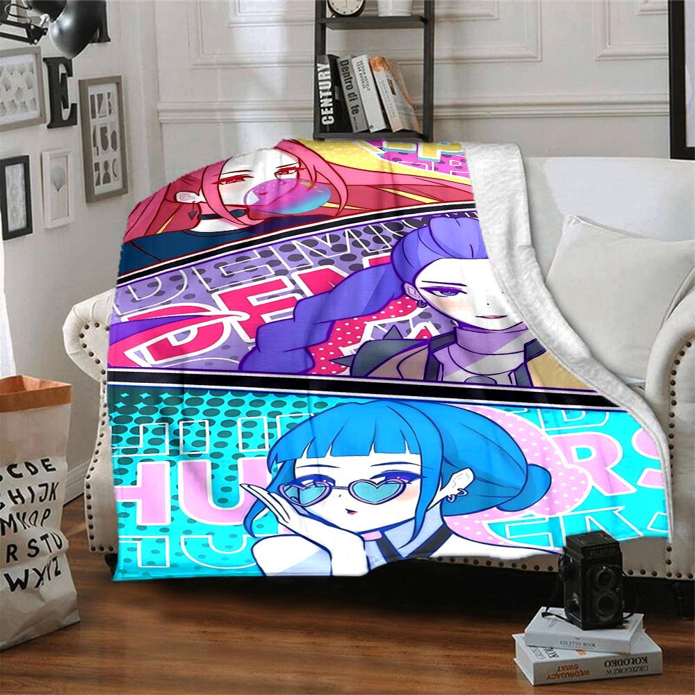 1pc KPop, Huntrix Blanket Lightweight Flannel Blanket Throw Blanket For Sofa, Bed, Travel, Camping, Livingroom, Office, Couch