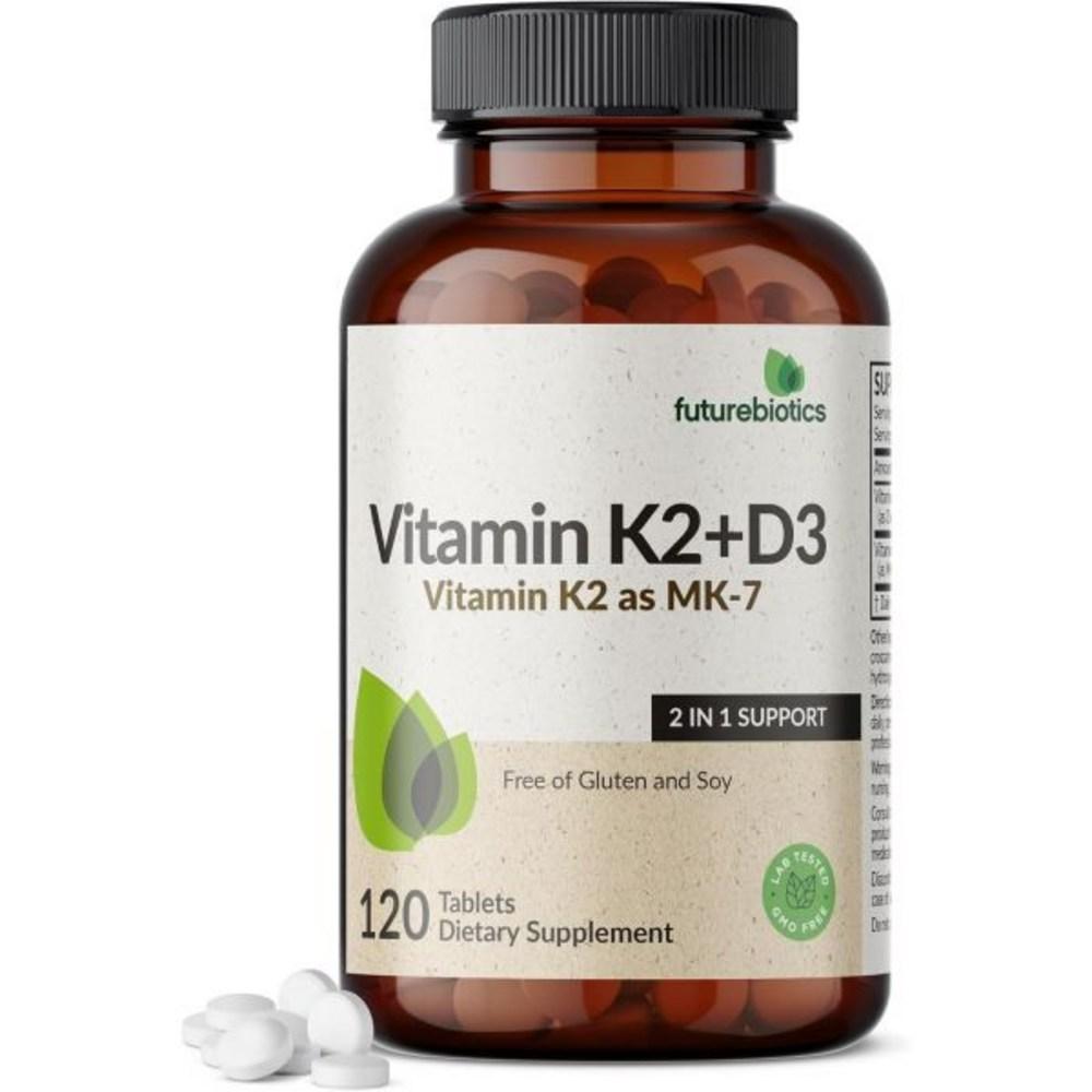 Futurebiotics Vitamin K2 and D3 2n1 5000 U D3 and 90 Micrograms K2 MK7 Non-GMO 120 Tablets