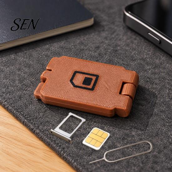 Small Gadget Organizer SIM Card Holder Case, 3D Printed Portable Storage Box Sim with Eject Pin Slot, Memory for Travel, Phone Accessories Travel