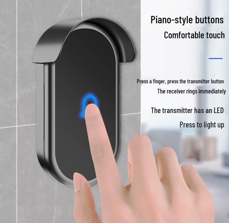 Smart Wireless Doorbell with Long-Range Remote Control and Elderly Call Button, Three-to-One with US/EU/UK Plug Options