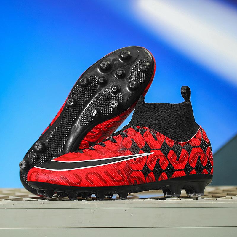 Large Size Football Shoes Men's High-top Teenage Students TF Broken Nails AG Long Nails Competition Training Sports Shoes