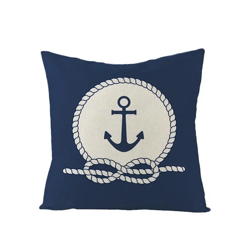 Dekorative Kissenbezüge für Sofas x Zoll Marineblau Kissenbezug Anker-Aufdruck Kissenbezug Outdoor Heimdekoration Kissenbezüge
