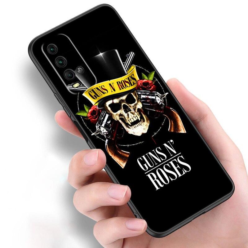 Guns N Roses Skull Silicone Phone Case For Xiaomi Redmi Note 11 10 9 8 Pro 11T 10T 10S 9S 8T 9 9A 9C 9T Black Soft Cover Coque