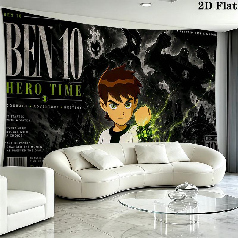 Ben 10 Wall Tapestry Aesthetic Wall Hanging Printed Fabric Blanket Decorative Tapestries for Bedroom Living Room Home Decor