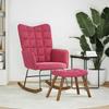 VidaXL Rocking Chair with Footrest Burgundy Red Velvet, Rocking Armchair, Lounge Chair, Living Room Seat, Chair, 4016848