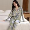 1011 great-looking pajamas women's spring and autumn cotton long-sleeved pullover V-neck cotton autumn and winter loungewear set