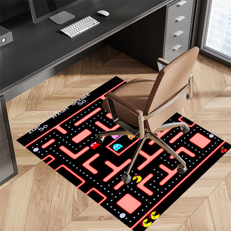 P-PacMan Game Printed Absorbent Washable Carpet, Non-Slip Bathroom Mats, Kitchen Rugs, Yoga Mat,Living Room Entrance, Camping Picnic Rugs