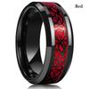 European & American Style Men's Titanium Stainless Steel Dragon Ring with Diamond Pattern
