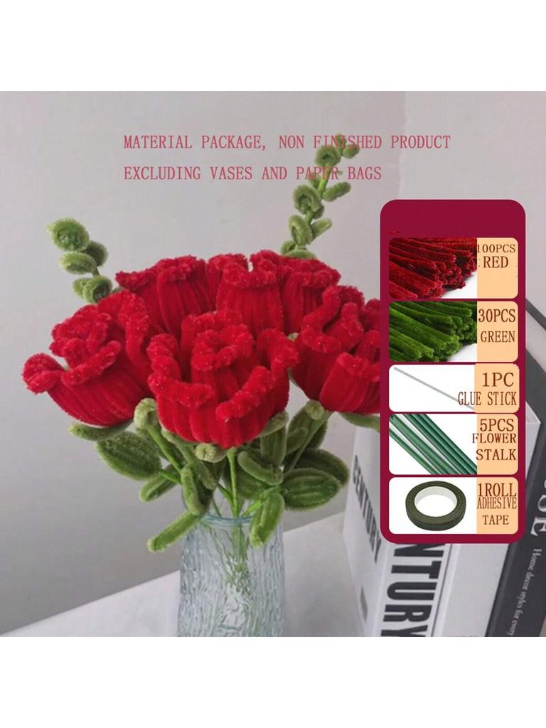 DIY Handmade Twisting Rod Material Pack, Rose Tulip Bouquet, Used for Making Flowers, Birthday Gifts, Interior Decoration Suppli