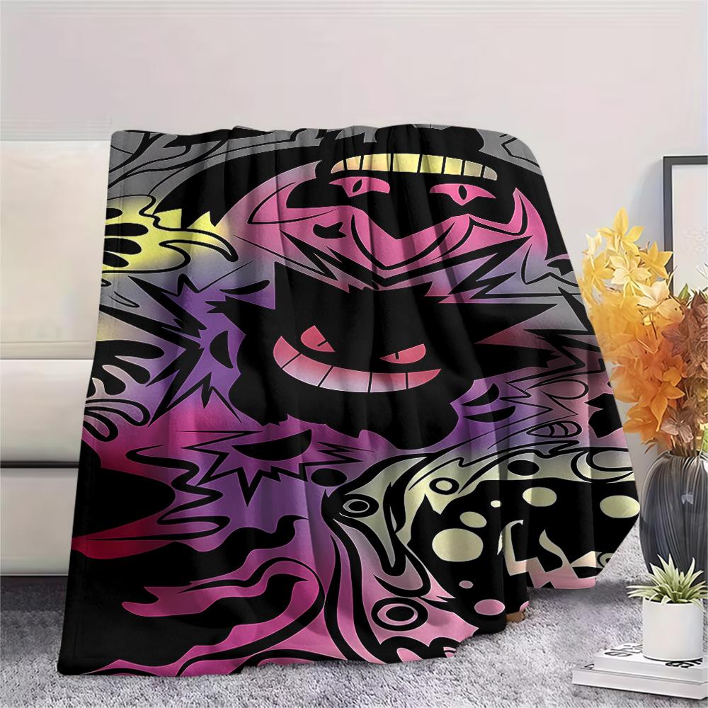 Gengar Print Flannel Blanket,High quality Comfortable for All Seasons,Home Decor,Warmth and Comfort,Perfect for Christmas Gifts
