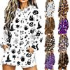Women's Casual Long Sleeve Halloween Print Hoodie Pullover Top for Fall Festive Wear