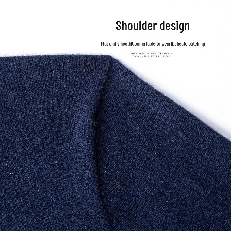 SHANSHAN Men's 100% Cashmere High Neck Sweater