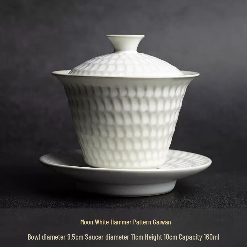Dehua Blue & White Ceramic Sancai Gaiwan