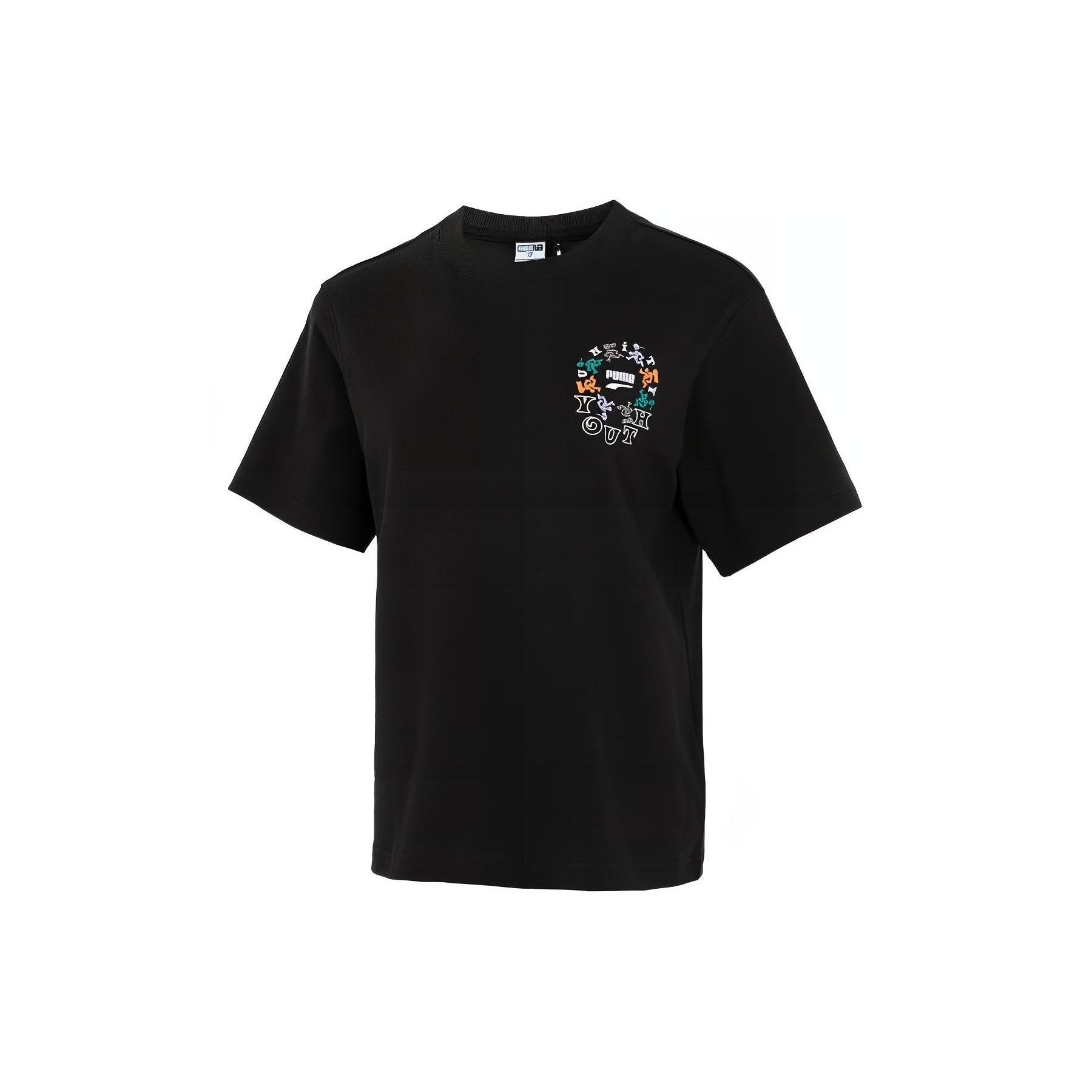 (WMNS) PUMA Youth Graphic T-shirt Black Women s 626119-51 S