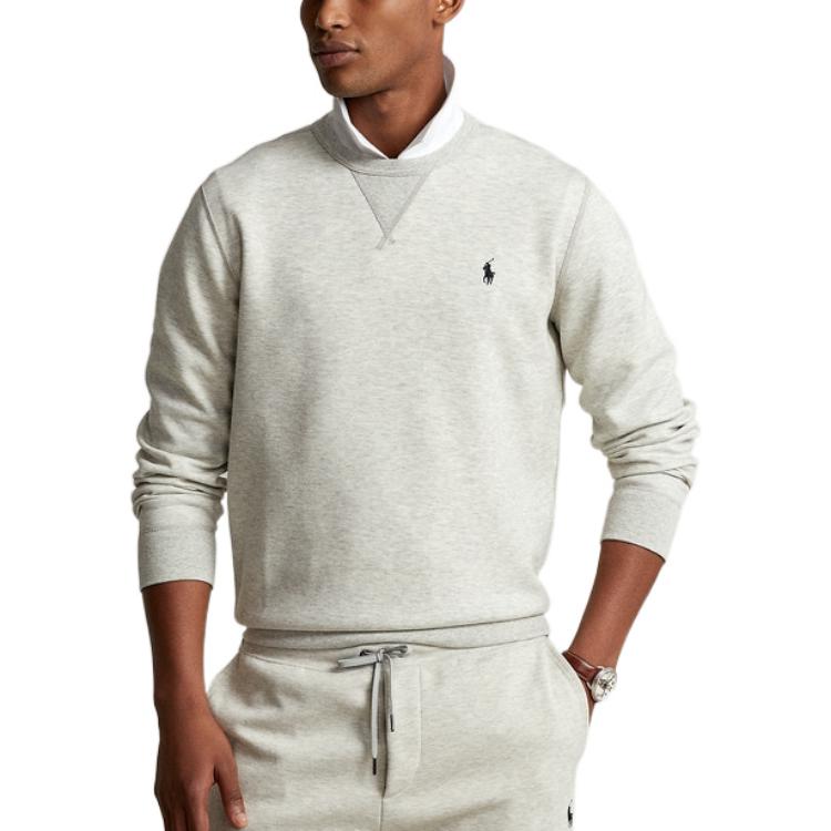 Polo Ralph Lauren FW22 Solid Color Crew Neck Pullover Long Sleeve Sweatshirt Men sweatshirt Gray MNPOKNI16822558-020