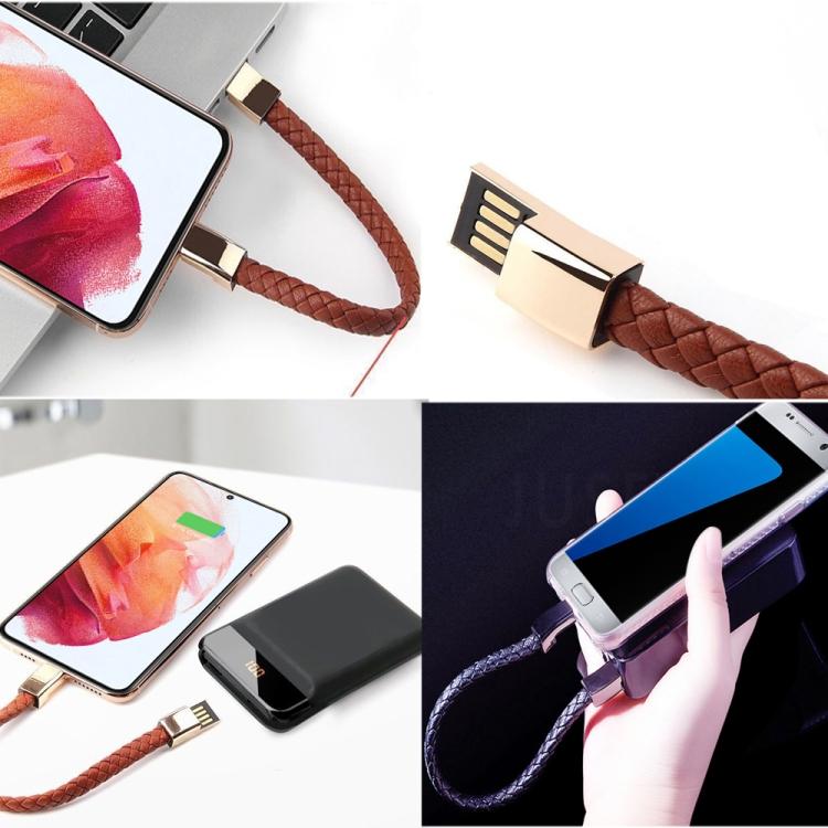 XJ-72 20cm USB To USB-C / Type-C Bracelet Charging Data Cable