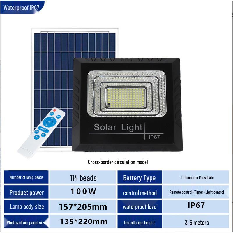 Solar Outdoor Courtyard and Street Flood Light with Motion Sensor