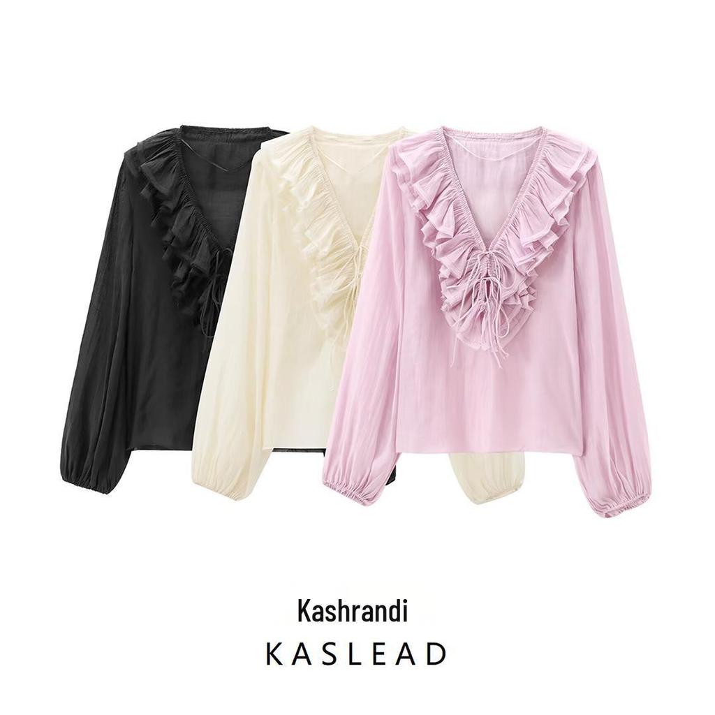 2024 Autumn European & American Style Women's Casual Layered Shirt