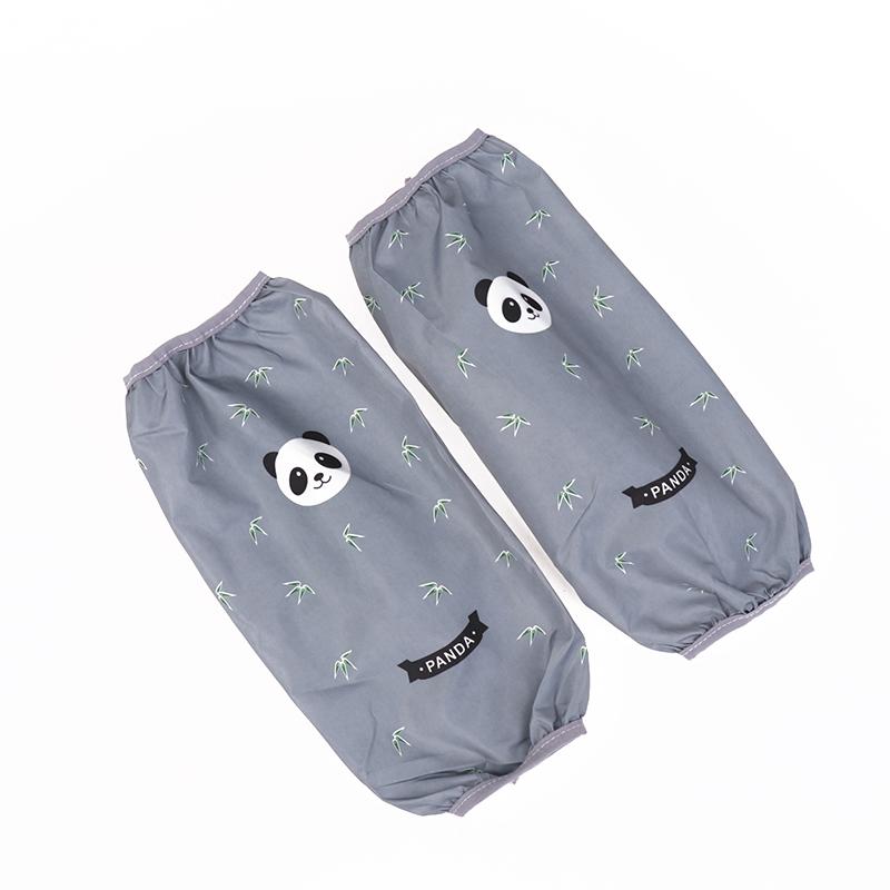 

2 шт. водонепроницаемые рукава женские противообрастающие офисные рукава мужские длинные рабочие рукава милые мультяшные кухонные мытье посуды чистящие рукава серый