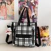 Schoolbag1011 New Plaid Backpack, Student Schoolbag, Women's Large-capacity, Lightweight and Simple, Junior High School Student Shoulder Make-up Bag