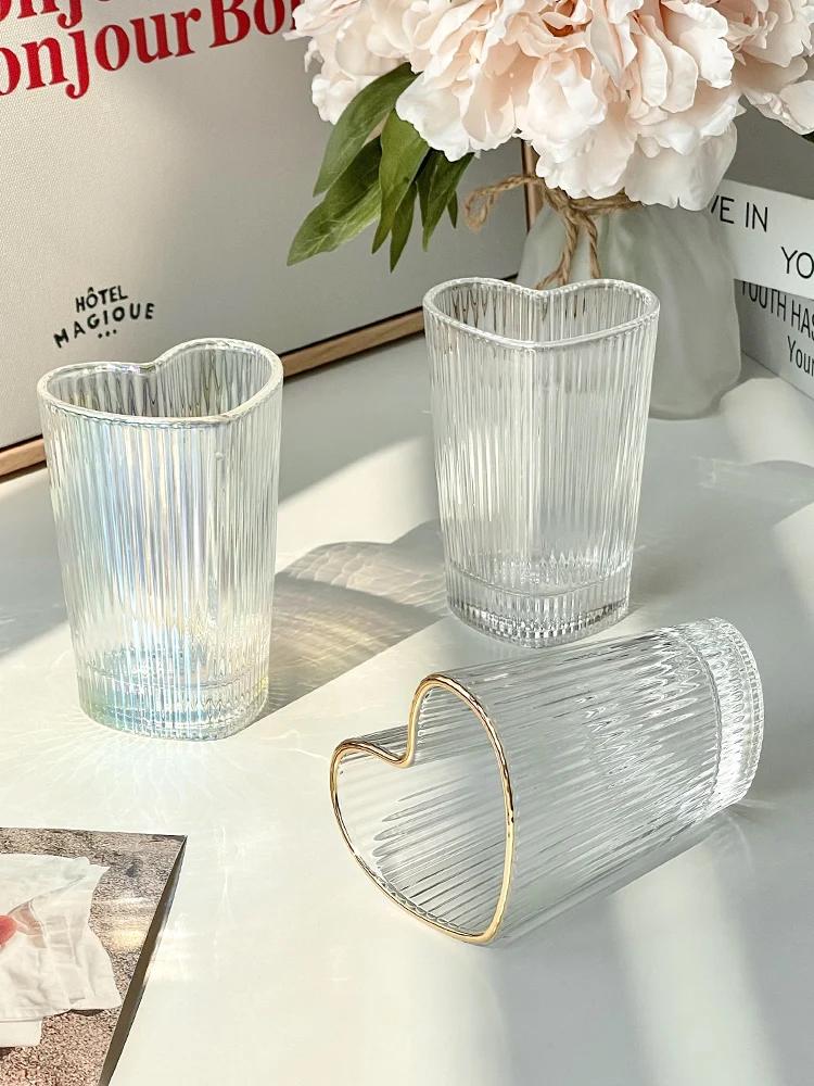 Kreatives herzförmiges Kaltgetränkeglas Phnom Penh Liebesstimmung Paarbecher Zuhause Trinkwasser Frühstück Milchbecher Kaffeetasse