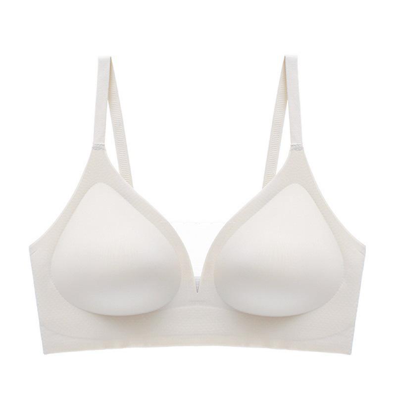 Women's Seamless Wire-Free V-Neck Mesh Bra - Comfortable and Soft Support Underwear