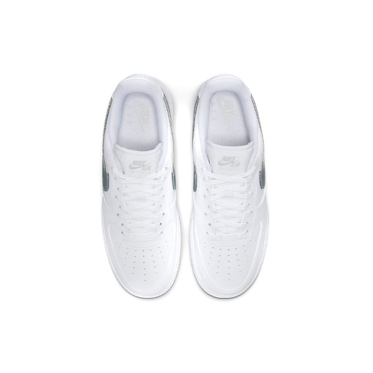 Nike  Air Force 1 Low Glitter Swoosh - Celery Women Sneakers White Grey-Fog Blackened-Blue DH4407-100