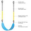 BeneLabel 600 Lb Capacity Heavy Duty Swing Seat with Coated Chains Outdoor Swing Seat for Kids and Adults Comfortable and Durable Blue - - -