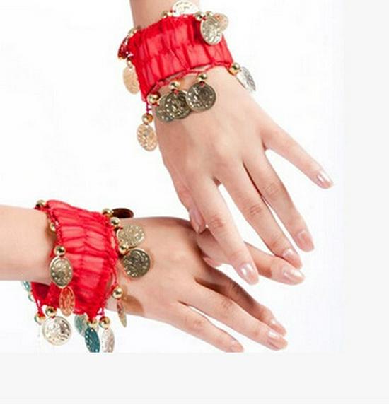 Chiffon Bracelet & Pendant: Handmade Ethnic Style Belly Dance Jewelry