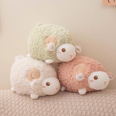 23cm Søt Lam Dukke Plysjleketøy Hvit Rosa Grønn Sau Tegneserie Kosedyr Plysjdyr Peluche Hodepute Dekor Gave