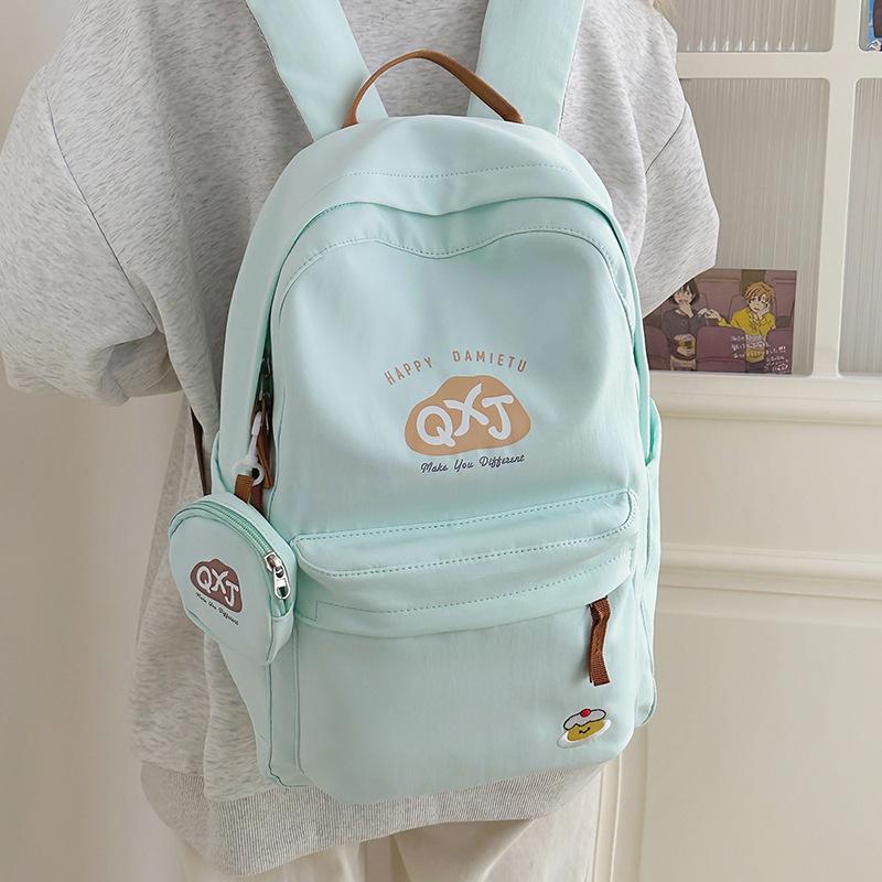 Schoolbag Women's Campus Backpack New Student Simple Junior High School Lightweight Backpack Large Capacity Student Schoolbag