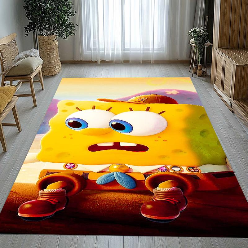 Lustiger S-SpongeBob Patrick Stern Cartoon Wohnzimmer Rutschfeste Teppichmatte Weicher Teppich für Schlafzimmer Spielzimmer Sofa, Heimdekoration Fußmatte