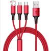 2.8A Pleciony Kabel Danych Wielofunkcyjny Trzy w Jednym do Szybkiego Ładowania