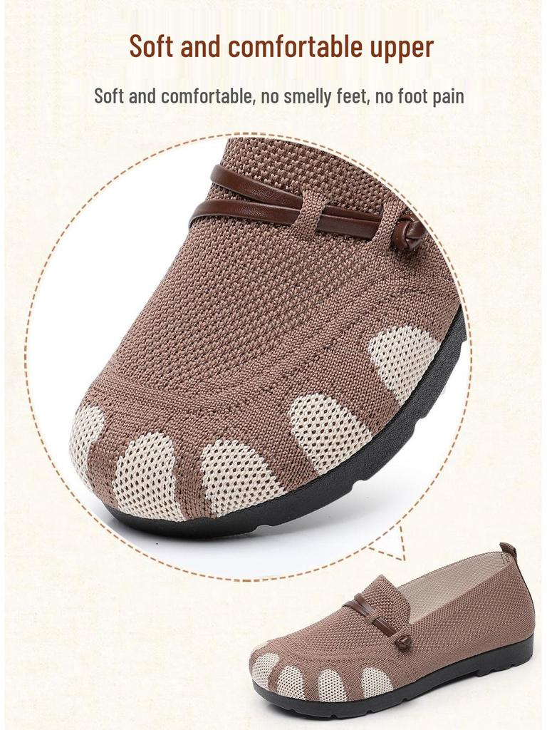 New Style Non-Slip Soft Sole Flat Shoes for Middle-Aged & Elderly Women - Spring/Autumn Comfort Shoes