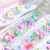 6 Grids Mini Resin Flower Nail Charms Glossy Non-Toxic Decor for DIY Handmade Nail Art Craft Projects Gifts