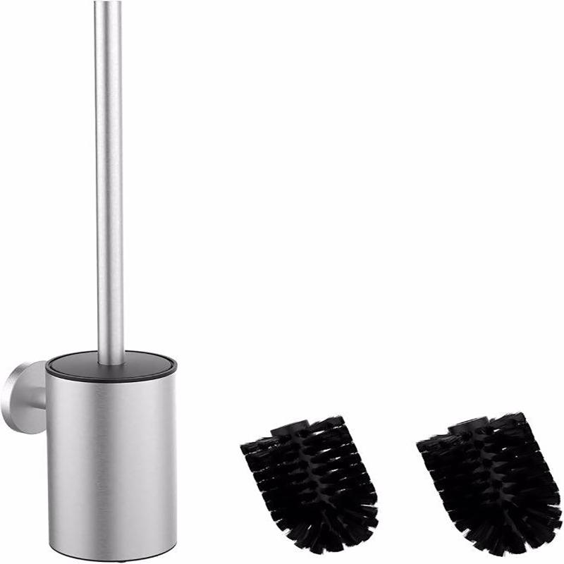 

Silver Stainless Steel Toilet Cleaning Brush Wall Mounted Holder Efficient Bathroom Tool Easy To Hang Simple Installation срібний