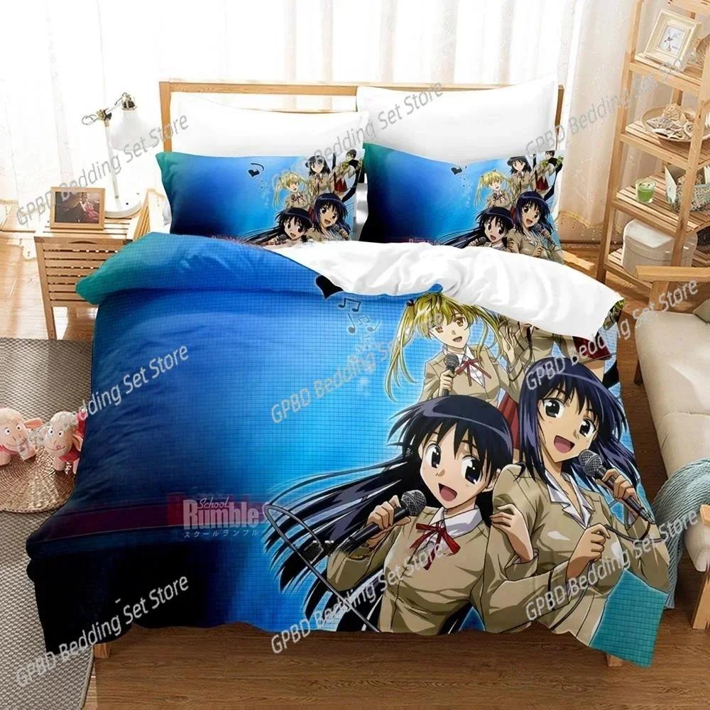 Luxury New 3D Print Anime School Rumble Bedding Set Single Twin Full Queen King Size Bed Set Bedroom Duvetcover Sets Home