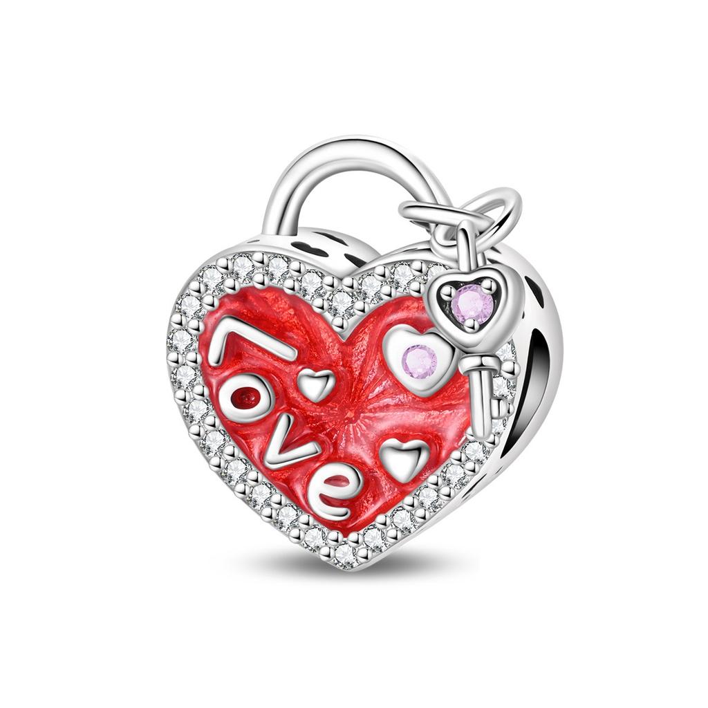 Charming Lucky Charm Key Heart Lock Beaded Bracelet Accessory