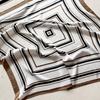 Elegant Geometric Striped Square Scarf for Women Satin Fashion Wraps Neckerchief Female Hair Bands Ribbon Headband Bandana