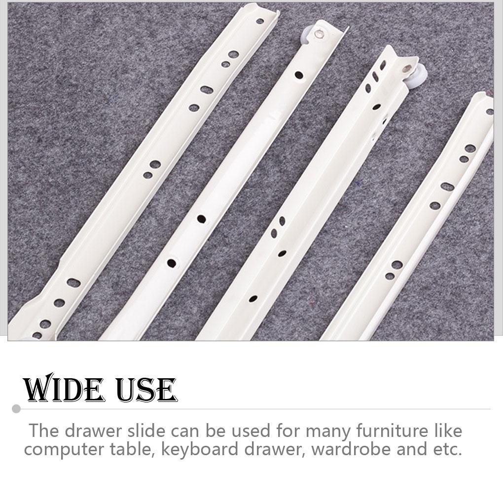 1 Pair Drawer Slide Portable Removable Smooth Anti-corrosive Nylon Roller Replacement Wardrobe Track Rail Slides