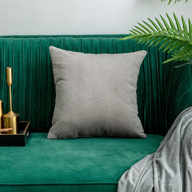 Однотонная зеленая красная подушка для дивана бархатная подушка нежная удобная для гостиной автомобиля украшение 45x45 см для дома простое ежедневное универсальное 45x45cm серый 2179₽