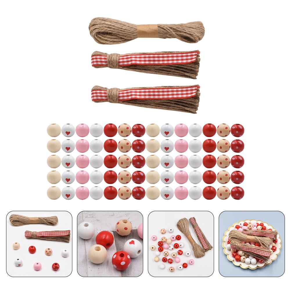 

Деревянные бусины ко дню святого Валентина для изготовления ожерелья своими руками, гирлянда, свадебный декор, венок, браслет, аксессуары, день, свободный 1.60X1.60X1.60CM
