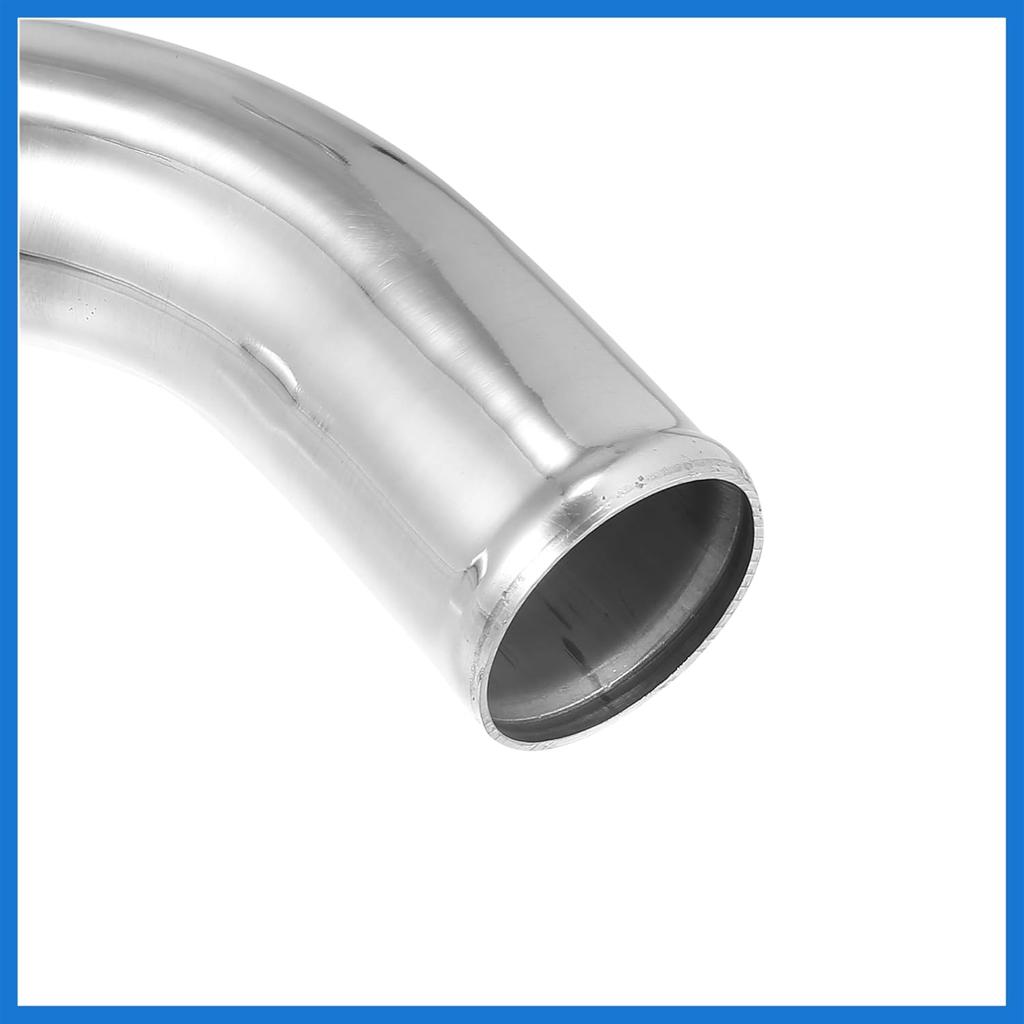OD 2.5" 63mm Leg Length 4" 100mm Aluminum Alloy Tube Intercooler Pipe 90 Degree Bend Elbow Air Intake Tube Silver Tone for Car Auto Accessories