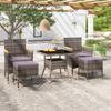 Day and Night - Day and Night Garden Dining Set 5 Pieces Synthetic Rattan Gray Tempered Glass