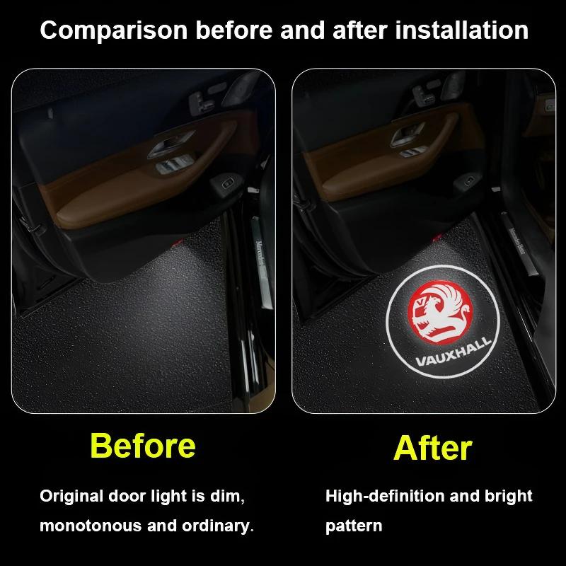 2pcs High-definition logo welcome light projection light for car doors For Opel Astra j Insignia Astra g Corsa Zafira b Mokka